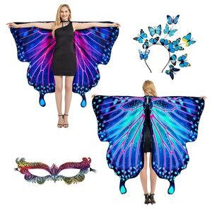 plainshe Butterfly Wings Double-Sided, Halloween Costumes for Women